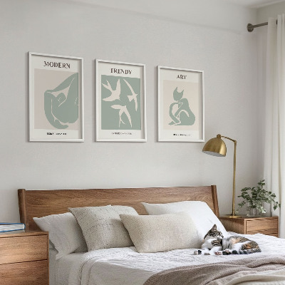 Bilder-3er-set mit rahmen Matisse abstrakte Figuren