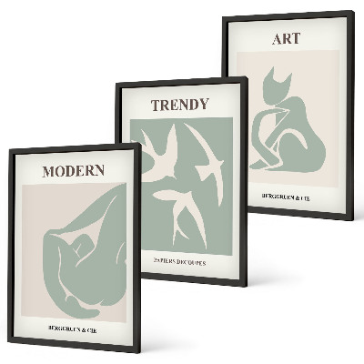 Bilder-3er-set mit rahmen Matisse abstrakte Figuren