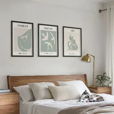Matisse abstrakte Figuren 3er-Set Bilder mit Rahmen