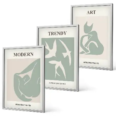 Matisse abstrakte Figuren 3er-Set Bilder mit Rahmen