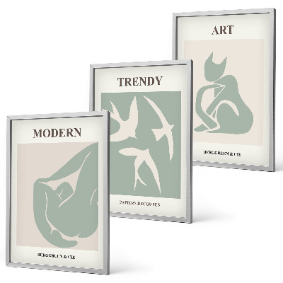 Bilder-3er-set mit rahmen Matisse abstrakte Figuren
