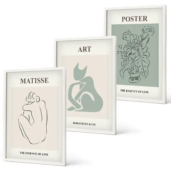 Matisse Bilderset gerahmt in Grün und Beige