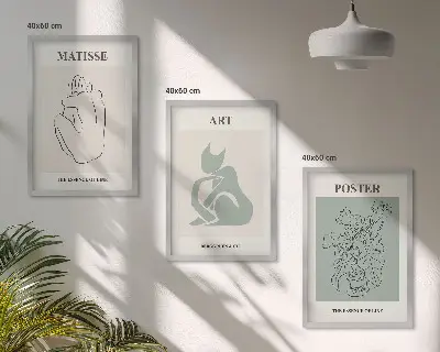 Matisse Bilderset gerahmt in Grün und Beige