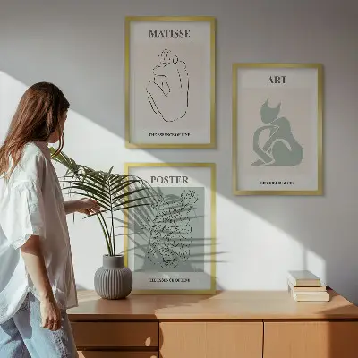 Matisse Bilderset gerahmt in Grün und Beige