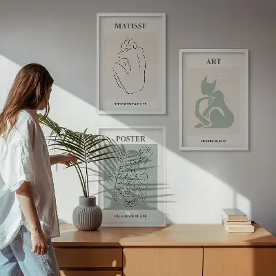 Matisse Bilderset gerahmt in Grün und Beige