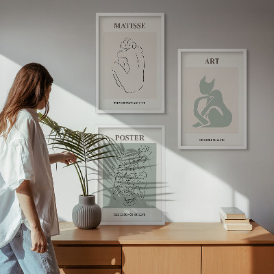 Gerahmtes bilderset Matisse Grün Beige Poster