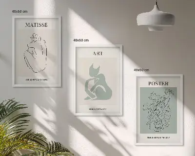 Matisse Bilderset gerahmt in Grün und Beige