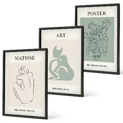 Matisse Bilderset gerahmt in Grün und Beige