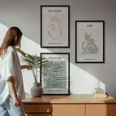 Matisse Bilderset gerahmt in Grün und Beige