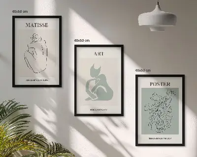 Matisse Bilderset gerahmt in Grün und Beige