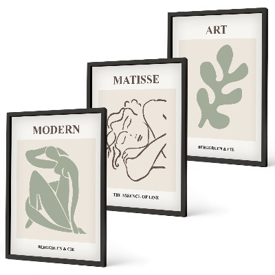 Bilder-3er-set mit rahmen Stilvolles Design mit Pflanzenmotiven