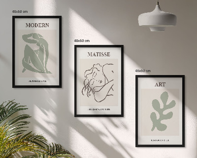 Bilder-3er-set mit rahmen Stilvolles Design mit Pflanzenmotiven
