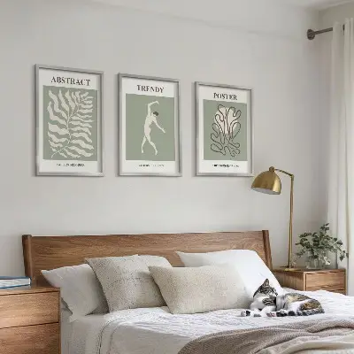 Gerahmtes Bilderset mit grünen Pflanzenmustern von Matisse