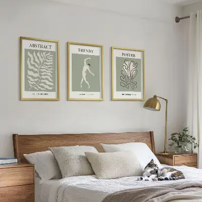 Gerahmtes Bilderset mit grünen Pflanzenmustern von Matisse