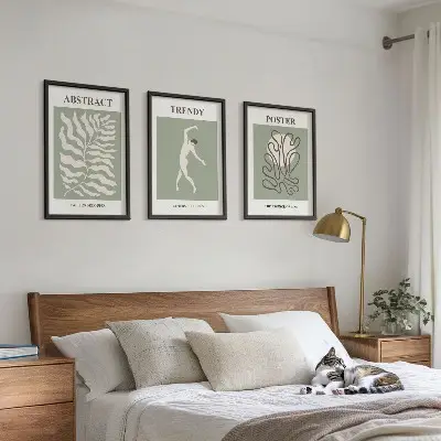Gerahmtes Bilderset mit grünen Pflanzenmustern von Matisse