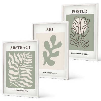 Bilder-3er-set mit rahmen Poster mit Pflanzenmustern von Matisse