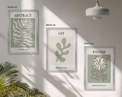 Bilder-3er-set mit rahmen Poster mit Pflanzenmustern von Matisse
