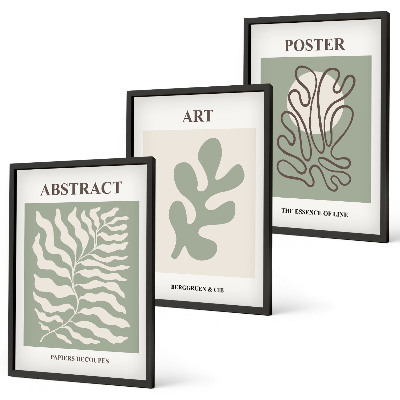 Bilder-3er-set mit rahmen Poster mit Pflanzenmustern von Matisse