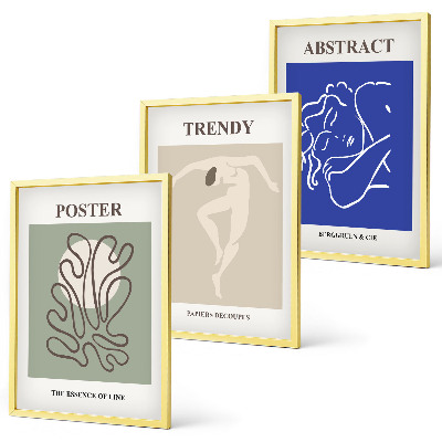 Bilder-3er-set mit rahmen Henri Matisse Pastellgrafiken