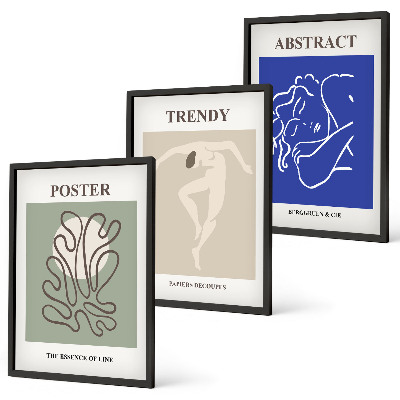Bilder-3er-set mit rahmen Henri Matisse Pastellgrafiken