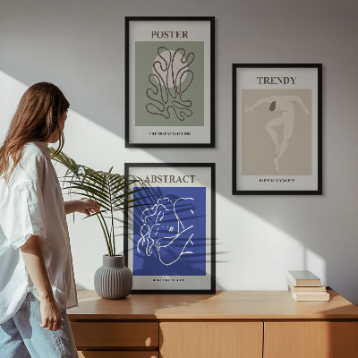 Bilder-3er-set mit rahmen Henri Matisse Pastellgrafiken