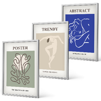 Bilder-3er-set mit rahmen Henri Matisse Pastellgrafiken