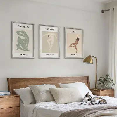 Gerahmtes Bilder-Set stilvolle Charaktere im Minimalismus-Design