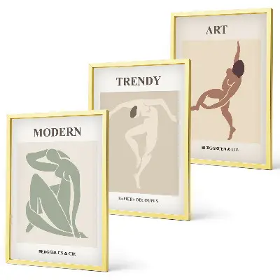 Gerahmtes Bilder-Set stilvolle Charaktere im Minimalismus-Design