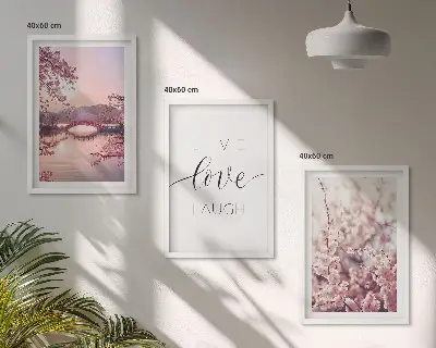 Blumenbrücken Inschriftenmotiv 3er Set Bilder im Rahmen