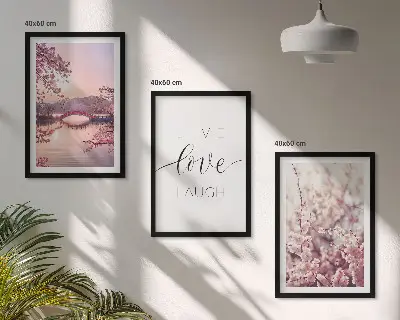 Blumenbrücken Inschriftenmotiv 3er Set Bilder im Rahmen