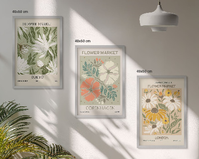 Gerahmtes bilderset Blumenmotive aus Städten auf der ganzen Welt