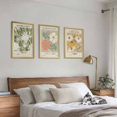 Gerahmtes bilderset Blumenmotive aus Städten auf der ganzen Welt