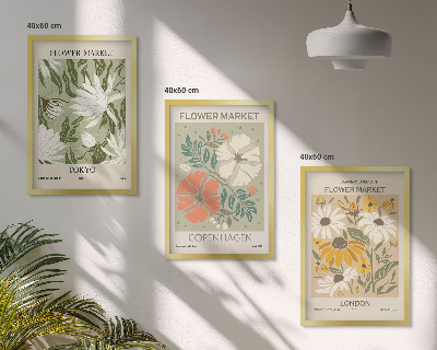 Gerahmtes bilderset Blumenmotive aus Städten auf der ganzen Welt