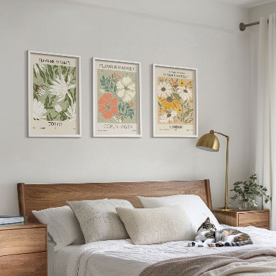 Gerahmtes bilderset Blumenmotive aus Städten auf der ganzen Welt