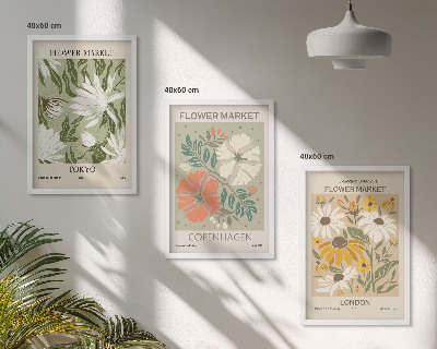 Gerahmtes bilderset Blumenmotive aus Städten auf der ganzen Welt