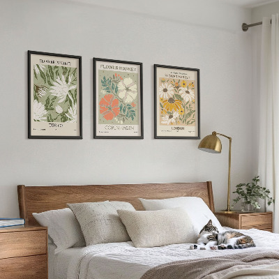 Gerahmtes bilderset Blumenmotive aus Städten auf der ganzen Welt