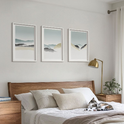 Bilder-3er-set mit rahmen Minimalistische Pastellberge