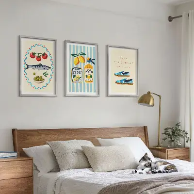 Gerahmtes Bilderset italienische Aromen und Lifestyle-Motive