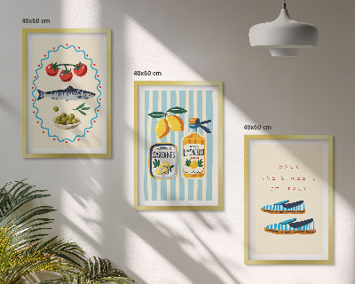 Gerahmtes bilderset Italienische Aromen und Lifestyle-Bilder