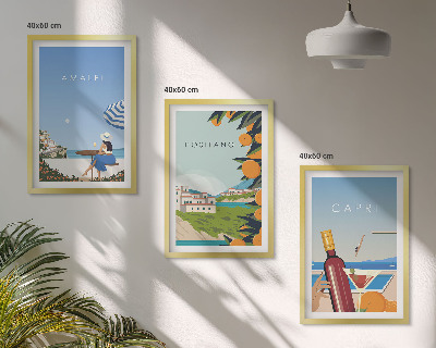 Gerahmtes bilderset Amalfi, Positano und Capri