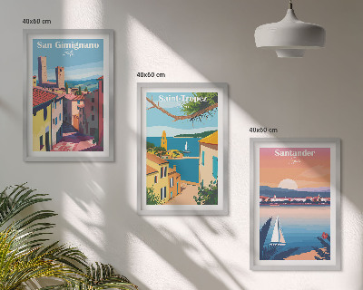 Bilder-3er-set mit rahmen Italienische Stadtlandschaften