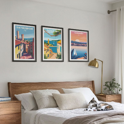 Bilder-3er-set mit rahmen Italienische Stadtlandschaften
