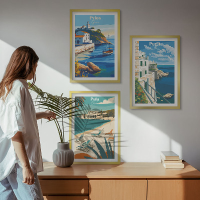 Gerahmtes bilderset Küstenlandschaften des Tourismus