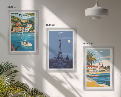 Bilder-3er-set mit rahmen Küstenstädte und Architektur