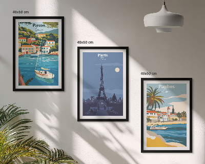 Bilder-3er-set mit rahmen Küstenstädte und Architektur