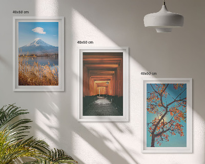 Gerahmtes bilderset Japanische Naturlandschaften