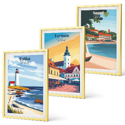 Gerahmtes bilderset Stadtansichten Ustka Tarnów Sopot