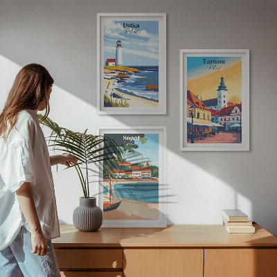 Gerahmtes bilderset Stadtansichten Ustka Tarnów Sopot