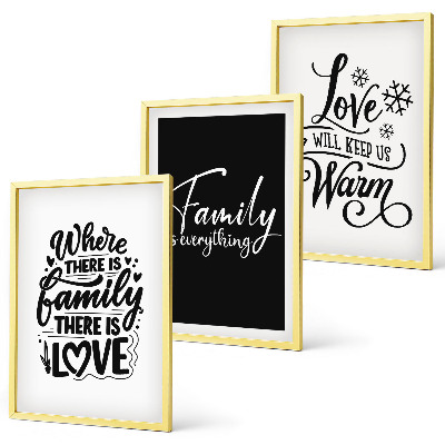 Gerahmtes bilderset Familie, Liebe, Wärme, Zuhause