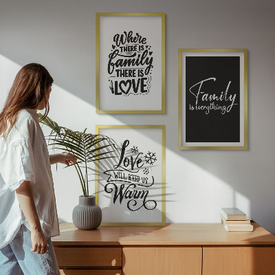 Gerahmtes bilderset Familie, Liebe, Wärme, Zuhause